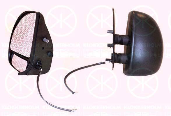 Exterior Mirror, Right, for electric mirror adjustment, Short mirror arm, Number of pins: 7, Heatable, Convex, 0000735326494 (FIAT), 735326494 (FIAT), 8153 BL (PEUGEOT), 8153 CK (PEUGEOT)