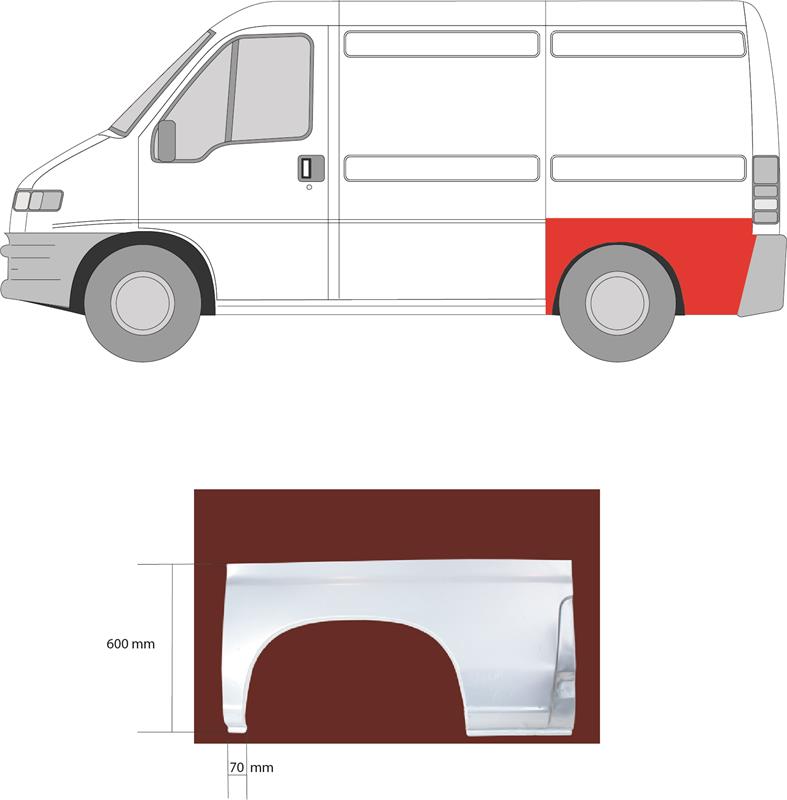 Quarter Panel, Wheel Arch Border, Left Rear, Lower Section, Axle Distance [mm]: 2850, 