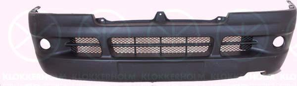 Bumper, Front, black, with hole(s) for fog lights, 0000071737141 (FIAT), 71737141 (FIAT), 7401 AZ (PEUGEOT), 7401 AZ (DS), 7401 AZ (CITROEN)