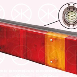 Tail Light Assembly, with number plate light, with reverse light, with front fog light, with bulb holder, Left, Width [cm]: 46.6, Height [cm]: 13, 99463244 (IVECO), 99463248 (IVECO)