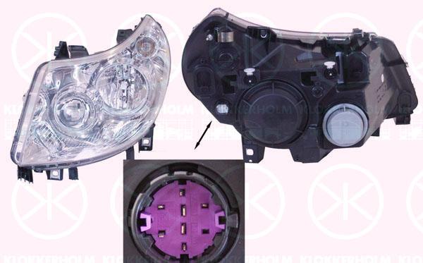 Headlight, Left, Illuminance [lx]: 25, H7, H15, with daytime running light, with motor for headlamp levelling, AL, 0001368641080 (FIAT), 1368641080 (PEUGEOT), 1368641080 (FIAT), 1368641080 (DS), 1368641080 (CITROEN)