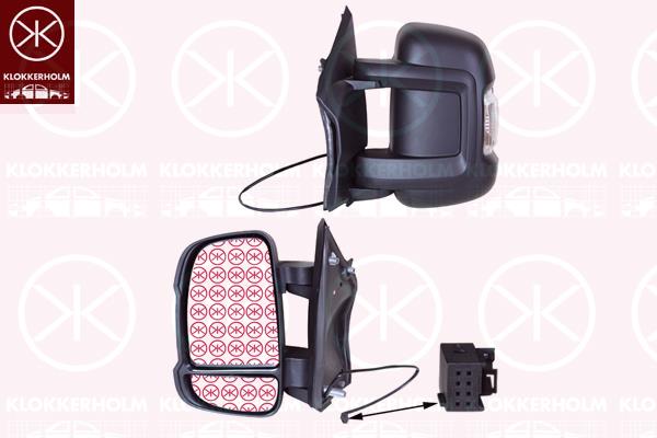 Exterior Mirror, Right, Short mirror arm, Length [cm]: 8, with indicator, WY5W, Convex, 0000071778687 (FIAT), 0000735424394 (FIAT), 0000735620706 (FIAT), 1613688980 (PEUGEOT), 1613688980 (CITROEN), 1635226080 (PEUGEOT), 1635226080 (CITROEN), 735424394 (FIAT), 735480884 (FIAT), 735517038 (FIAT), 8153 Y5 (PEUGEOT), 8153 Y5 (CITROEN), 8153NL (PEUGEOT), 8153NL (CITROEN), 8153Y5 (PEUGEOT), 8153Y5 (CITROEN), 8153ZZ (PEUGEOT), 8153ZZ (DS), 8153ZZ (CITROEN), 815425 (PEUGEOT), 815425 (CITROEN), 8154KP (PEUGEOT), 8154KP (CITROEN)