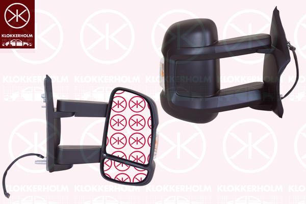 Exterior Mirror, Right, for electric mirror adjustment, Long mirror arm, Length [cm]: 21, Number of pins: 8, Heatable, with indicator, WY5W, Convex, 0000 735424399 (FIAT), 000073566846 (FIAT), 1613689480 (PEUGEOT), 1635685780 (PEUGEOT), 735424399 (FIAT), 735440390 (FIAT), 735480889 (FIAT), 8153NS (PEUGEOT), 8153W3 (PEUGEOT), 8154 KV (PEUGEOT), 815430 (PEUGEOT)