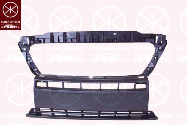 Bumper, Front, Smooth, black, Centre Section, 735684851 (FIAT)