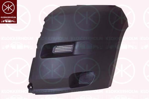 Bumper, black, Left Front, Outer section, 0000735423157 (FIAT), 0000735423192 (FIAT), 735423157 (FIAT), 735423192 (FIAT), 7401 FH (PEUGEOT), 7401 FH (DS), 7401 FH (CITROEN), 7401GA (PEUGEOT), 7401GA (DS), 7401GA (CITROEN), 7401GC (PEUGEOT), 7401GC (DS), 7401GC (CITROEN), 7401GE (PEUGEOT), 7401GE (DS), 7401GE (CITROEN)