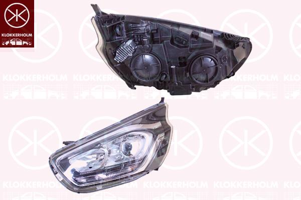 Headlight, Left, H7/H1, with daytime running light (LED), with motor for headlamp levelling, 2189854 (FORD), 2393730 (FORD), 2481757 (FORD), JK21-13W030-DJ (FORD)