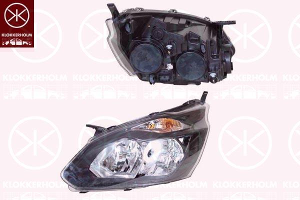 Headlight, Right, Illuminance [lx]: 12.5, H7, H15, Housing Colour: black, with motor for headlamp levelling, 1 783 378 (FORD), 1 801 820 (FORD), 1 818 127 (FORD), 1 866 474 (FORD), 1778044 (FORD), 1779194 (FORD)