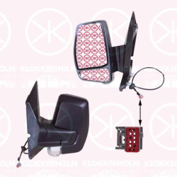 Exterior Mirror, Right, for manual mirror adjustment, black, Number of pins: 2, with indicator, 1 805 825 (FORD), 1805825 (FORD), 2123225 (FORD)