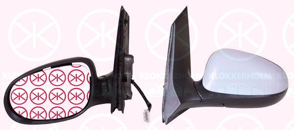 Exterior Mirror, Left, for electric mirror adjustment, Number of pins: 5, Heatable, w/primer, Convex, 1 570 763 (FORD), 1 633 460 (FORD), 1 751 724 (FORD), 1737734 (FORD)