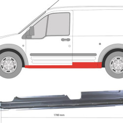 Rocker Panel, Left, 2-dr, Axle Distance [mm]: 2664, Outer section, for vehicles without sliding door, 2T14 V10131 AA (FORD), 2T14V10131AA (FORD), 4 429 664 (FORD)