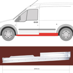 Rocker Panel, Left, 2-dr, Axle Distance [mm]: 2912, Outer section, for vehicles without sliding door, 2T14 V10131 CA (FORD), 2T14V10131CA (FORD), 4 429 662 (FORD)