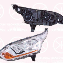 Headlight, Right, H7, H15, Housing Colour: chrome, with motor for headlamp levelling, Valeo, 1 819 684 (FORD), 1 827 686 (FORD), 1807875 (FORD), 1819684 (FORD)