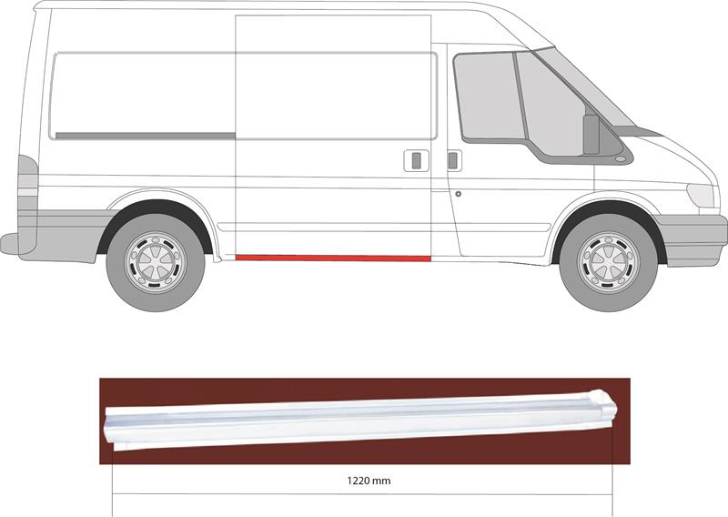 Quarter Panel, Right, for vehicles with sliding door, Lateral Panel, Lower Section, Length [cm]: 122, Height [cm]: 10, 