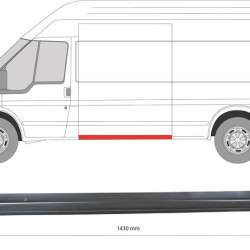 Quarter Panel, Left, for vehicles without sliding door, Lateral Panel, Lower Section, Length [cm]: 143, Height [cm]: 11, 