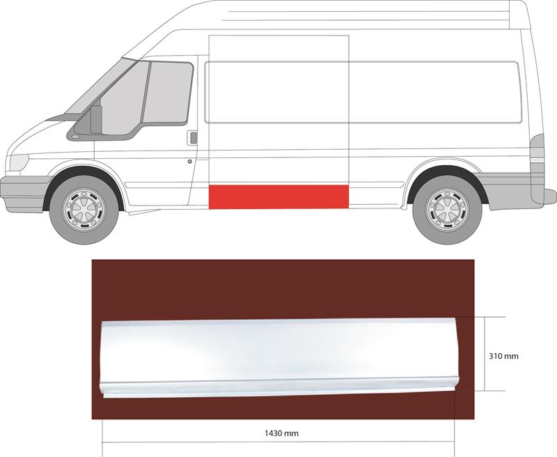 Quarter Panel, Left, for vehicles without sliding door, Lateral Panel, Length [cm]: 143, Height [cm]: 31, 