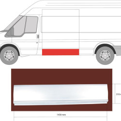 Quarter Panel, Left, for vehicles without sliding door, Lateral Panel, Length [cm]: 143, Height [cm]: 31, 