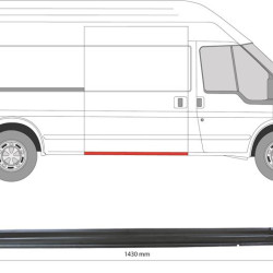 Quarter Panel, Right, for vehicles with sliding door, Lateral Panel, Lower Section, Length [cm]: 143, Height [cm]: 10, 