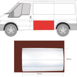 Quarter Panel, Left, for vehicles without sliding door, Lateral Panel, Length [cm]: 119, Height [cm]: 68, 