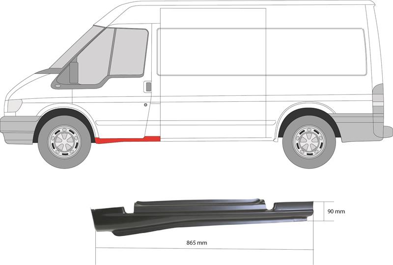 Rocker Panel, Repair Panel, Right, Outer section, 