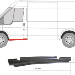 Rocker Panel, Repair Panel, Right, Outer section, 