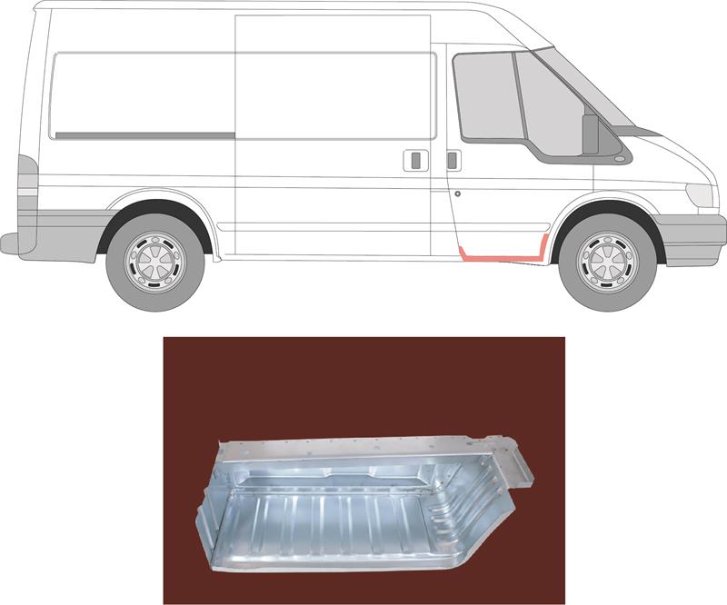 Rocker Panel, Right Front, Repair Panel, Upper section, 