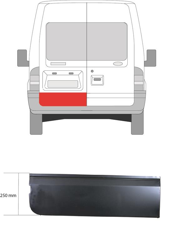 Rear Door, Left Rear, Lower Section, Repair Panel, Height [cm]: 25, 