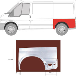 Quarter Panel, Wheel Arch Border, Right, Lower Section, Height [cm]: 75, Length [cm]: 127, Axle Distance [mm]: 2933, 