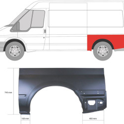 Quarter Panel, Wheel Arch Border, Left, Lower Section, Axle Distance [mm]: 3300, Height [cm]: 75, Length [cm]: 137, 