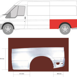 Quarter Panel, Wheel Arch Border, Left, Lower Section, Axle Distance [mm]: 3750, Height [cm]: 75, Length [cm]: 184, 