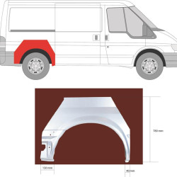 Quarter Panel, Wheel Arch Border, Repair Panel, Right Rear, Axle Distance [mm]: 2933, 