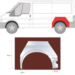 Quarter Panel, Wheel Arch Border, Repair Panel, Left Rear, Axle Distance [mm]: 2933, 