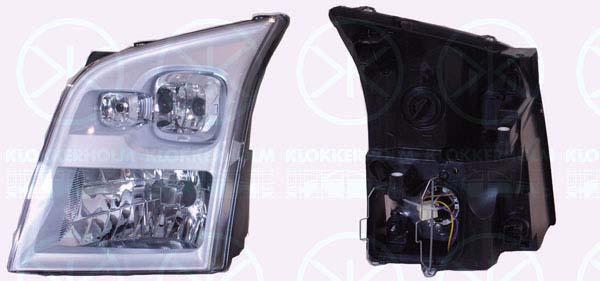 Headlight, H4, with motor for headlamp levelling, Left, Illuminance [lx]: 17.5, 1 452 504 (FORD), 1 504 681 (FORD), 1 684 410 (FORD), 1435856 (FORD), 1452504 (FORD), 1486100 (FORD), 1504681 (FORD), 1545514 (FORD)