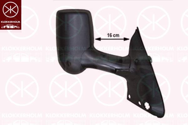 Exterior Mirror, Right, for electric mirror adjustment, Long mirror arm, Length [cm]: 16, Number of pins: 5, Heatable, Convex, 4087274 (FORD), 4158409 (FORD), 4502170 (FORD), 4643394 (FORD)