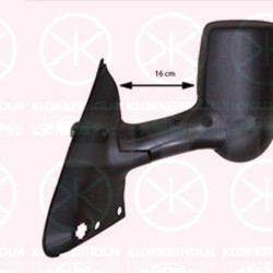 Exterior Mirror, Left, for electric mirror adjustment, Long mirror arm, Length [cm]: 16, Number of pins: 5, Heatable, Convex, 4158408 (FORD), 4455135 (FORD), 4503333 (FORD), 4643788 (FORD)