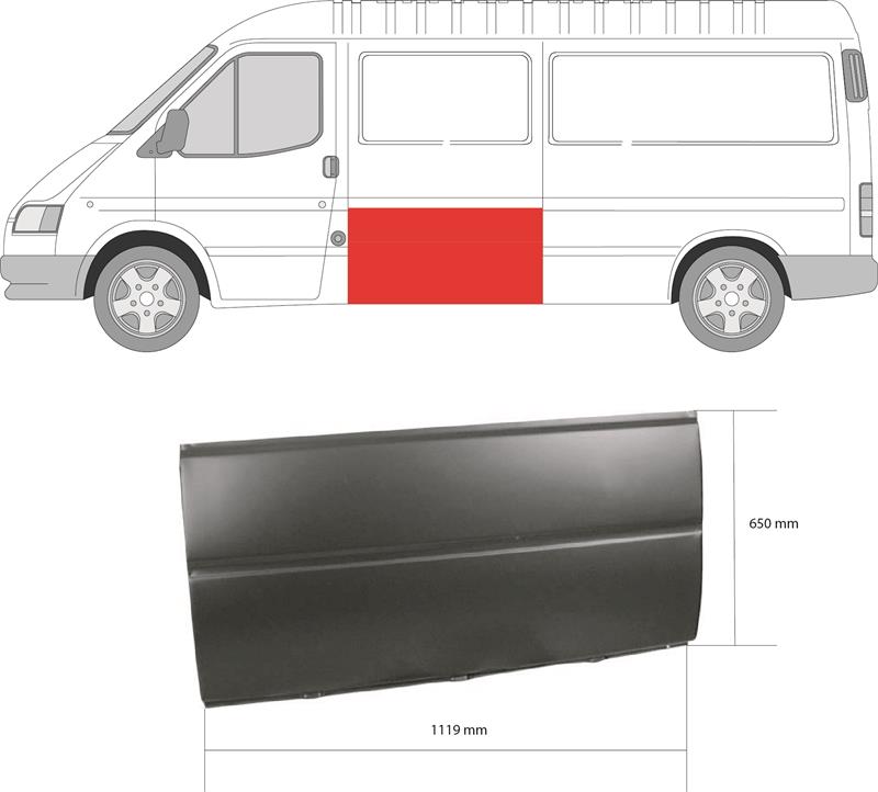 Quarter Panel, Side Panel, Left Front, Height [cm]: 65, Length [cm]: 119, 