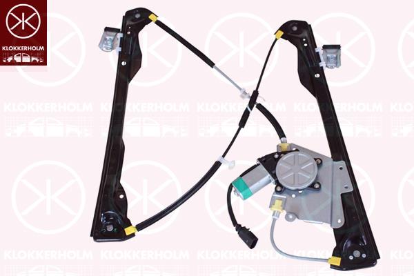 Window Regulator, 4-dr, OE-type, Left Front, without comfort function, with electric motor, Number of pins: 2, Electric, 1 138 216 (FORD), 1 149 810 (FORD), 1105711 (FORD), 1138216 (FORD), 1149810 (FORD), 1331614 (FORD)