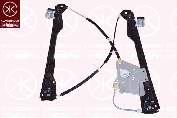 Window Regulator, 4-dr, OE-type, Left Front, Number of pins: 2, without electric motor, Electric, 1 138 216 (FORD), 1 149 810 (FORD), 1105711 (FORD), 1138216 (FORD), 1149810 (FORD), 1 060 730 (FORD), 1 142 897 (FORD), 1 331 614 (FORD), 1060730 (FORD)