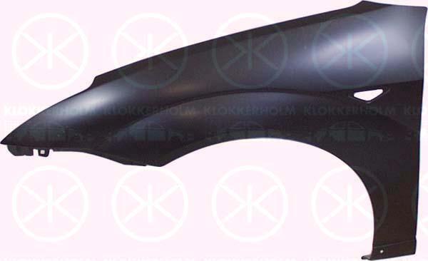 Wing, Left Front, with holes for trim/protective strip, with hole for direction indicator, 1 078 942 (FORD), 1 111 139 (FORD), 1 147 630 (FORD), 1 147 633 (FORD), 1 350 732 (FORD), 1091419 (FORD), 1111139 (FORD), 1111140 (FORD), 1142723 (FORD), 1147103 (FORD), 1147632 (FORD)