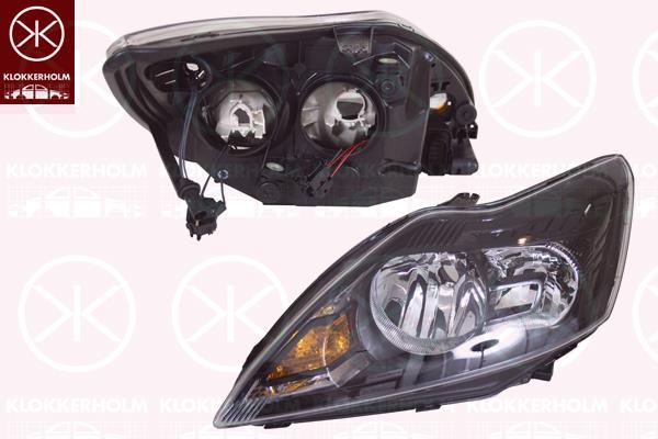 Headlight, H7/H1, with motor for headlamp levelling, Visteon, Right, Illuminance [lx]: 37.5, Housing Colour: black, 1 521 196 (FORD), 1 568 267 (FORD), 1 679 651 (FORD), 1 754 444 (FORD), 1521196 (FORD), 1679651 (FORD), 1744974 (FORD)