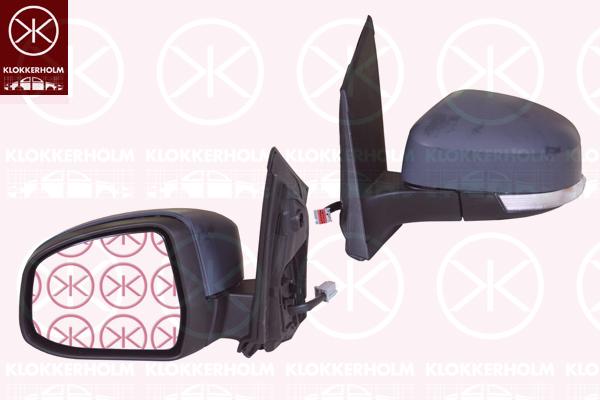 Exterior Mirror, Right, for electric mirror adjustment, w/primer, Heatable, Convex, 1 538 220 (FORD), 1 698 924 (FORD), 1 728 322 (FORD), 1538002 (FORD), 1538224 (FORD), 1728000 (FORD), 8M51 17682DF (FORD)