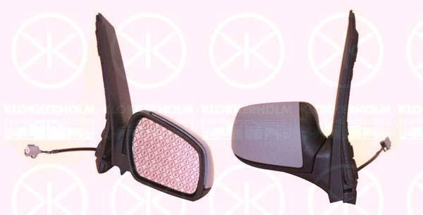 Exterior Mirror, w/primer, for electric mirror adjustment, Convex, Heatable, Right, Number of pins: 5, 1 381 868 (FORD), 1307845 (FORD), 1328447 (FORD), 1369458 (FORD), 1381868 (FORD), 1439197 (FORD), 1469429 (FORD), 1469432 (FORD), 1524486 (FORD)