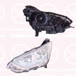 Headlight, Left, Illuminance [lx]: 17.5, H7/H1, with motor for headlamp levelling, Valeo, 1 900 184 (FORD), 2 011 254 (FORD)