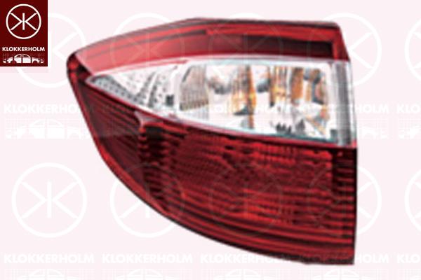 Tail Light Assembly, Left, Outer section, without bulb holder, 1 709 314 (FORD), 1 767 530 (FORD), 1686892 (FORD), 1744923 (FORD)