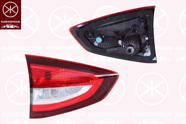 Tail Light Assembly, Left, Inner Section, with bulb holder, Valeo, 1899716 (FORD), 1925395 (FORD), 2007454 (FORD), 2018830 (FORD), F1CB13A603BA (FORD)