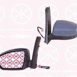 Exterior Mirror, Left, for electric mirror adjustment, Number of pins: 5, with indicator, Aspherical, w/primer, 1 707 215 (FORD), 1 775 917 (FORD), 1 831 348 (FORD), 2002856 (FORD)