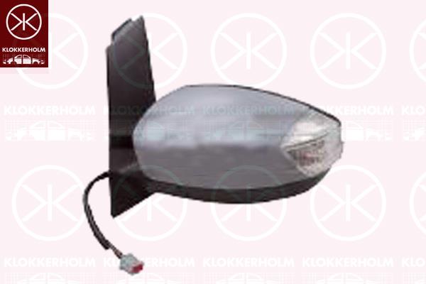 Exterior Mirror, Left, for electric mirror adjustment, Number of pins: 6, with indicator, Heatable, Aspherical, w/primer, 1 707 213 (FORD), 1 775 917 (FORD), 1 831 349 (FORD), 1 915 071 (FORD), 1719490 (FORD), 1739281 (FORD), 1750420 (FORD), 1807152 (FORD), 1831349 (FORD), 1945472 (FORD)