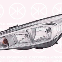 Headlight, Left, Illuminance [lx]: 17.5, H7, H15, with daytime running light, with motor for headlamp levelling, Varroc, 1866239 (FORD), 1939297 (FORD), 2060618 (FORD)