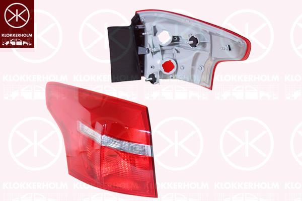 Tail Light Assembly, Left, without bulb holder, P21/5W, P21W, 1 868 293 (FORD), 2 033 123 (FORD)