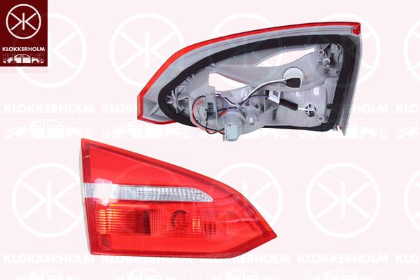 Tail Light Assembly, Left, Inner Section, LED, P21W, W16W, with bulb holder, VARROC, 1868300 (FORD), F1EB13A603CA (FORD)