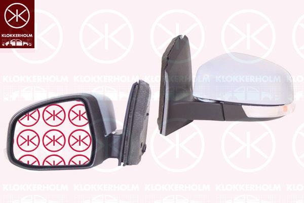 Exterior Mirror, Right, Electronically foldable, Number of pins: 10, with reading light, with indicator, with thermo sensor, Heatable, Aspherical, w/primer, 1 746 422 (FORD), 1 750 346 (FORD), 1 766 629 (FORD), 1733329 (FORD), 1750346 (FORD), 1766629 (FORD), 2136426 (FORD), 2308814 (FORD), BM51-17682-UE (FORD)